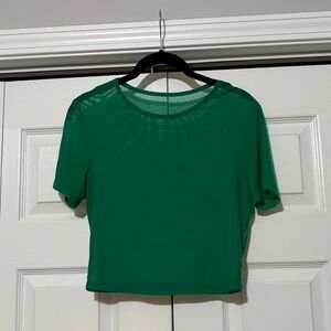 Green Mesh Women's Top